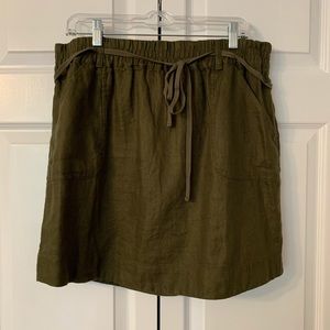 LOFT Olive Green Tie Skirt